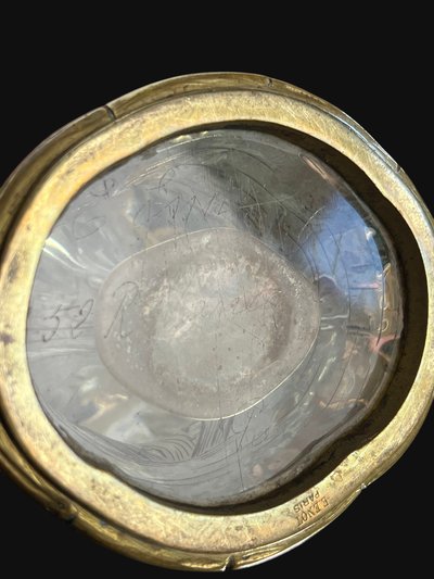 "EDOUARD ENOT" CAMEO-CUT CRYSTAL VASE DECORATED WITH A BRONZE-MOUNTED IRIS