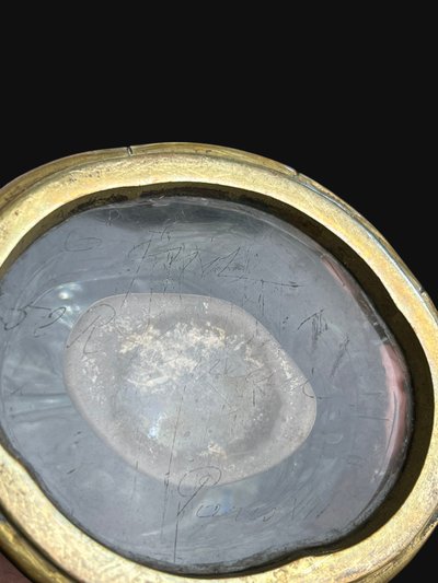 "EDOUARD ENOT" CAMEO-CUT CRYSTAL VASE DECORATED WITH A BRONZE-MOUNTED IRIS