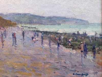 Paysage d’Étretat postimpressionniste XIXème signé Cauchois (1850-1911) , Normandie, côte d’albâtre 