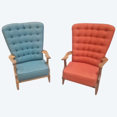 2 Guillerme and Chambron "Grand Repos" armchairs