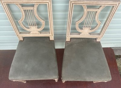 Pair of lyre chairs