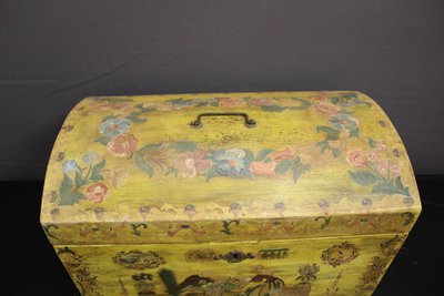Coffret De Mariage En Bois Peint Vers 1900