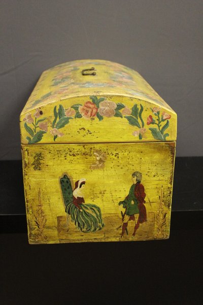 Coffret De Mariage En Bois Peint Vers 1900