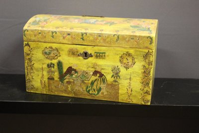 Coffret De Mariage En Bois Peint Vers 1900