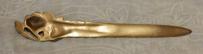 Papierbecher aus vergoldeter Bronze mit Rosendekor, signiert E. Famin, um 1900