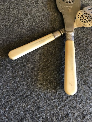Fischbesteck mit Griff Aus Elfenbein, 19. Jahrhundert