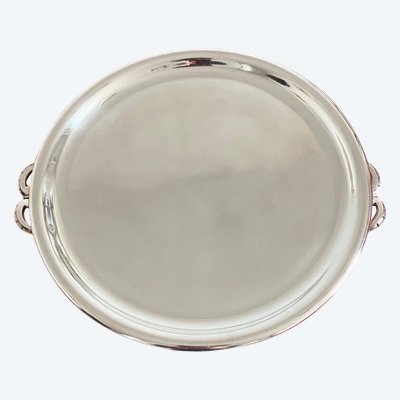 Beau chauffe-plat en métal argenté de la Maison Jean Casses et Cie d'époque Napoléon III