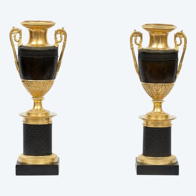 Pair of Charles X cassolettes, France, early 19th century.