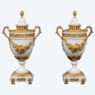 Pair of cassolettes France 19th century.
