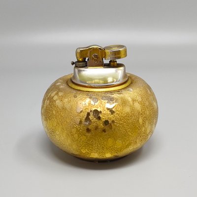 1970s Exquisited Handcrafted Smoking Set in Ceramic and Gold Leaf. Made in italy