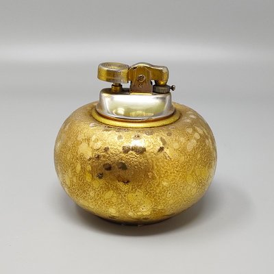 1970s Exquisited Handcrafted Smoking Set in Ceramic and Gold Leaf. Made in italy