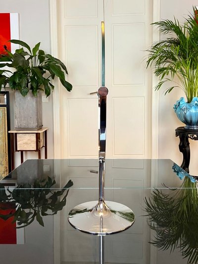Miroir De Table Double Face - Pied Tulipe En Métal Chromé - Graeter Vitra - Vintage