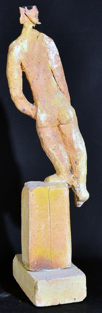 Sculpture en terre cuite signée Michel Wohlfahrt, circa 1980