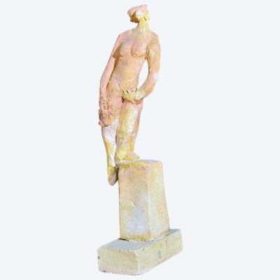 Sculpture en terre cuite signée Michel Wohlfahrt, circa 1980