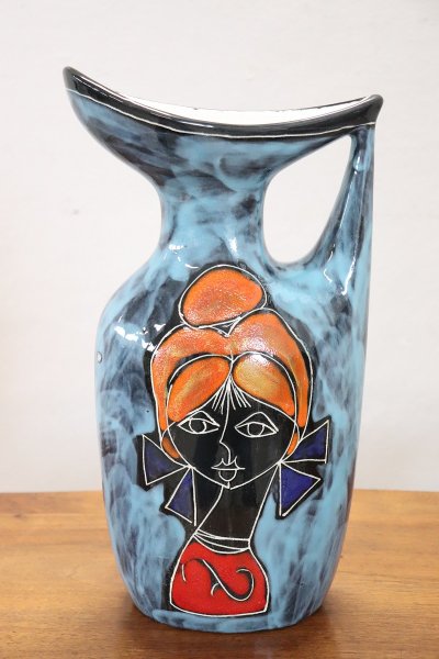 Ceramic Vase with Girl Face Decoration, 1960s