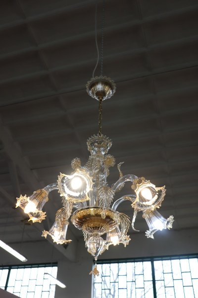 Late 20th Century Transparent Murano Glass Chandelier by La Murrina