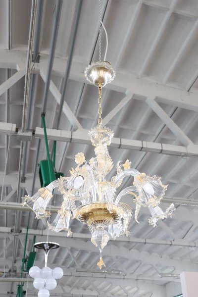 Late 20th Century Transparent Murano Glass Chandelier by La Murrina