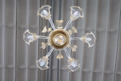 Late 20th Century Transparent Murano Glass Chandelier by La Murrina