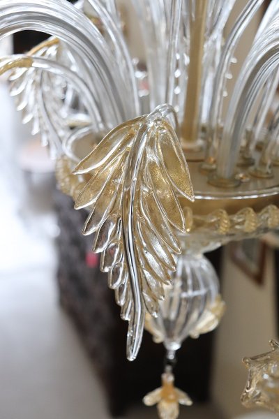 Late 20th Century Transparent Murano Glass Chandelier by La Murrina