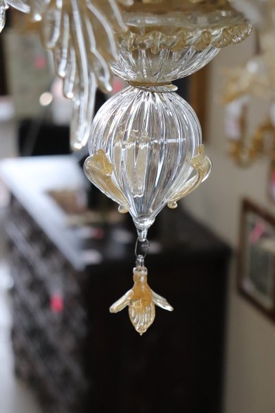 Late 20th Century Transparent Murano Glass Chandelier by La Murrina