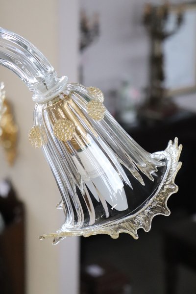 Late 20th Century Transparent Murano Glass Chandelier by La Murrina