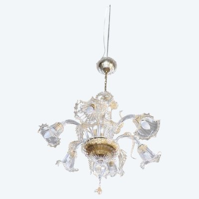 Late 20th Century Transparent Murano Glass Chandelier by La Murrina