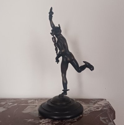Souvenir du Grand Tour - Jean de Bologne, dopo - Mercurio con caduceo in bronzo