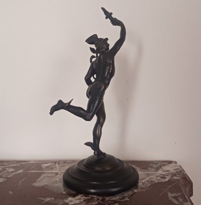 Souvenir du Grand Tour - Jean de Bologne, dopo - Mercurio con caduceo in bronzo