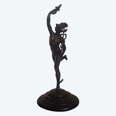 Souvenir du Grand Tour - Jean de Bologne, dopo - Mercurio con caduceo in bronzo