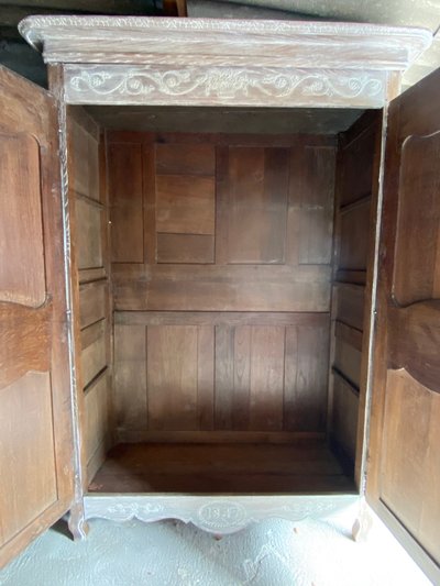 19th century ceruse oak armoire