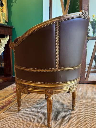 Sulpice BRIZARD, exceptional Louis XVI period stamped swivel armchair