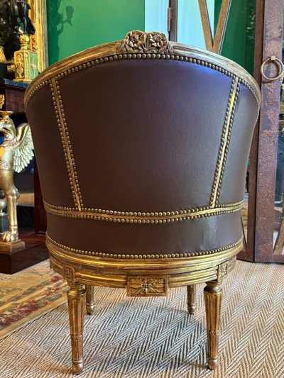 Sulpice BRIZARD, exceptional Louis XVI period stamped swivel armchair