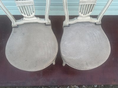 Pair of stacking chairs