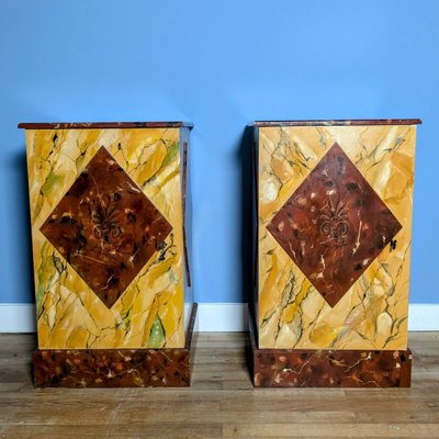 Paire de meubles d'appui - faux marbre de style Directoire