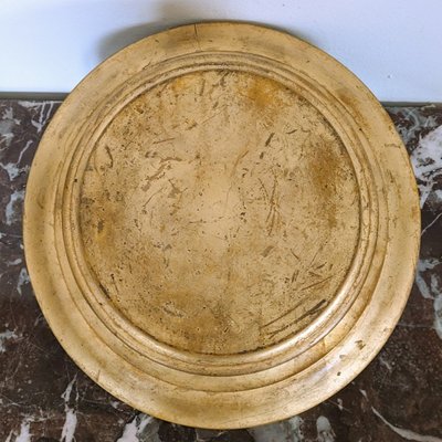 Socle circulaire en bois intégralement doré