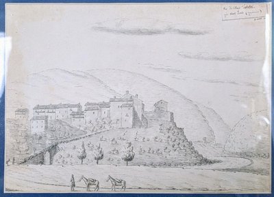 Drawing of the Spanish campaign under Louis XVIII - dated and localized