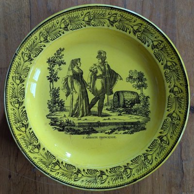 Montereau circa 1825-1833 - 6 fine earthenware dessert plates - historicist decor
