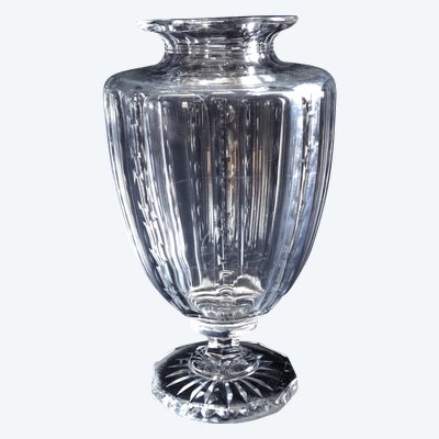 Baccarat: grande vaso in cristallo tagliato, timbro del Museo Baccarat - 25,5 cm