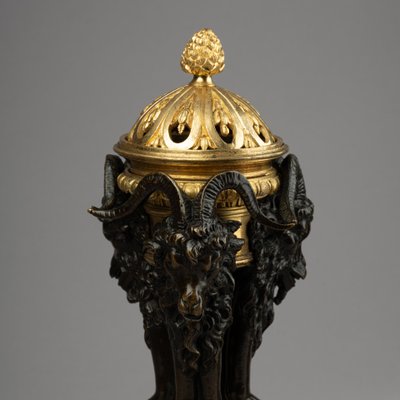 Pair of Empire Period Tripod Candlesticks, 19th Century