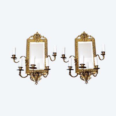 Paire de miroirs anciens, France, XIXe siècle.