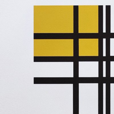 1970s Gorgeous After Piet Mondrian "Opposition of Lines" Limited Edition Lithograph