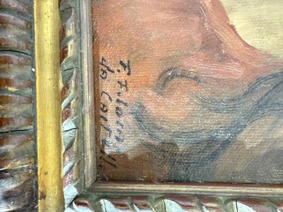 Peinture à l'huile ancienne représentant Jésus, 1950/60 par Francesco Filosa Castellammare di Stabia, 37x27