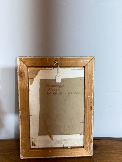 Peinture à l'huile ancienne représentant Jésus, 1950/60 par Francesco Filosa Castellammare di Stabia, 37x27