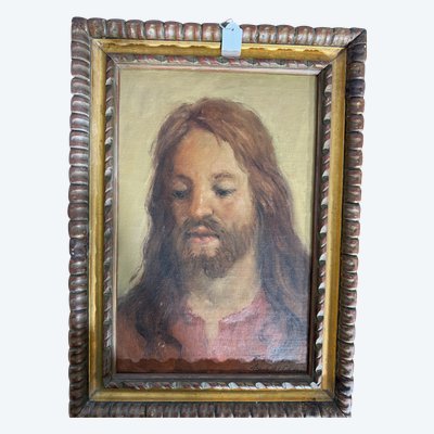 Peinture à l'huile ancienne représentant Jésus, 1950/60 par Francesco Filosa Castellammare di Stabia, 37x27