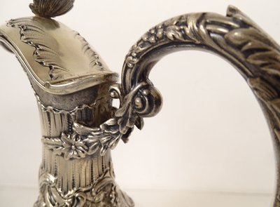 Aiguière Louis XV Cristal Massive argento Minerve H. Lapeyre Art Nouveau XIX secolo