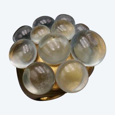 Collezione Pomellato Mora, anello Aigues Marines, oro giallo 18 carati.