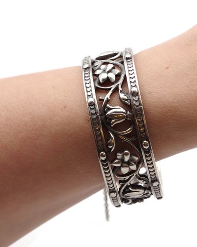 Bracciale Froment-Meurice, bracciale in argento e oro 18 carati, bracciale del XIX secolo, firmato Froment-Meurice