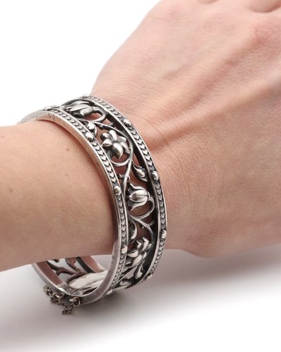 Bracciale Froment-Meurice, bracciale in argento e oro 18 carati, bracciale del XIX secolo, firmato Froment-Meurice