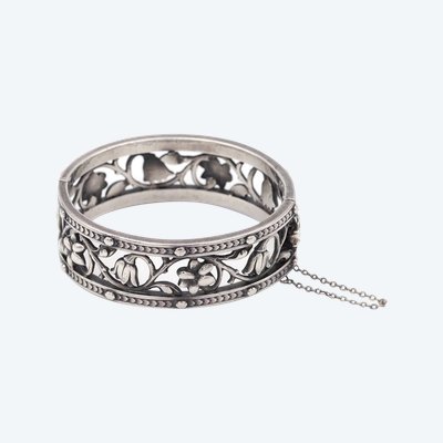 Bracciale Froment-Meurice, bracciale in argento e oro 18 carati, bracciale del XIX secolo, firmato Froment-Meurice