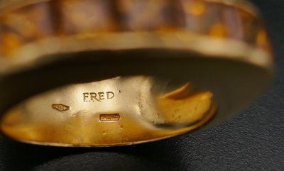 Fred, Bague Signée Ornée De Citrines, Or Jaune 18 Carats.